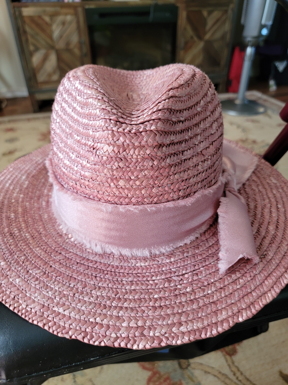 Lauren Conrad For Kohl's Pink Straw Fedora Hat w Ribbon Take Me Away Collectiion